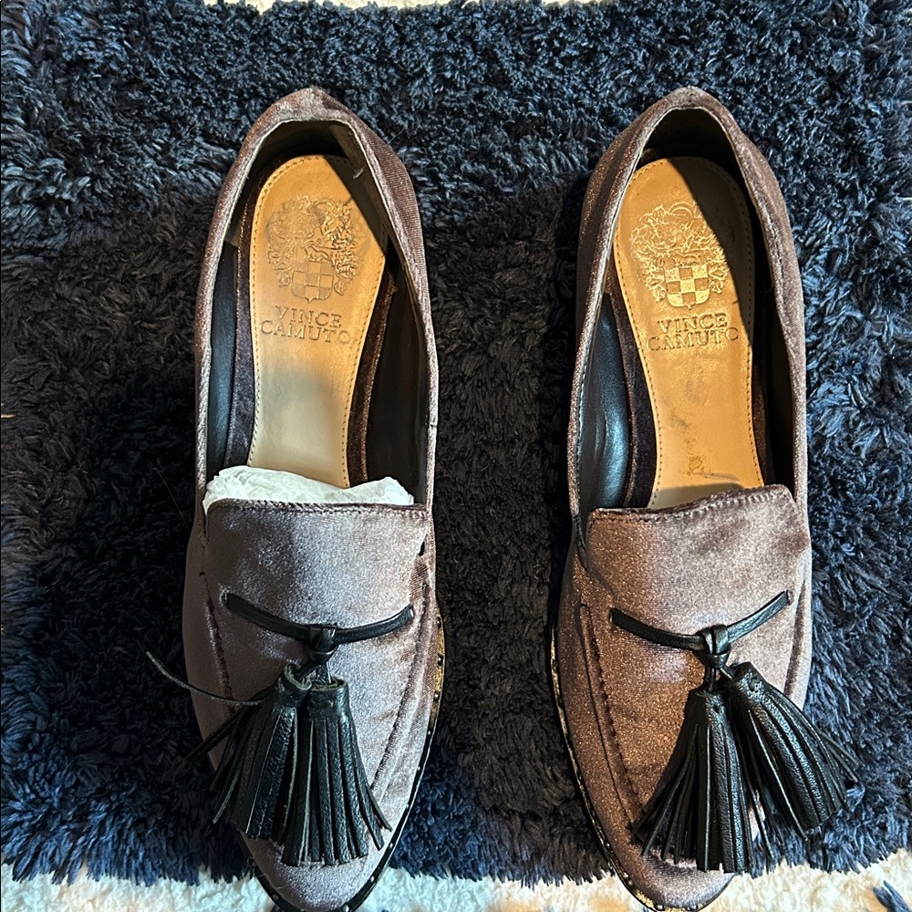 Vince Camuto Dark Brown Tassel Loafers